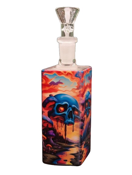 JUICE BONG IN VETRO TESCHIO BLU