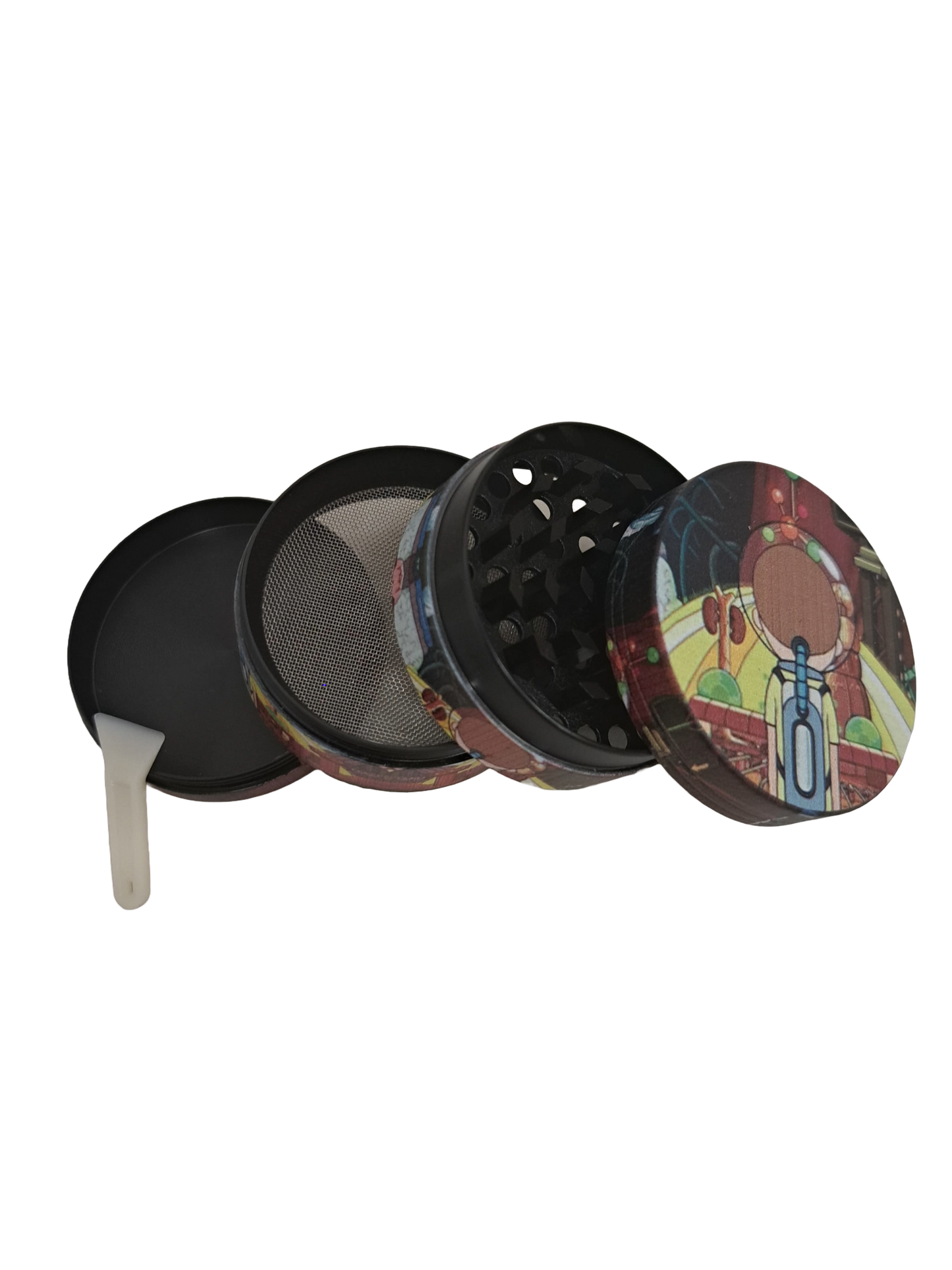 GRINDER RICK AND MORTY DI SPALLE 4 PARTI IN METALLO