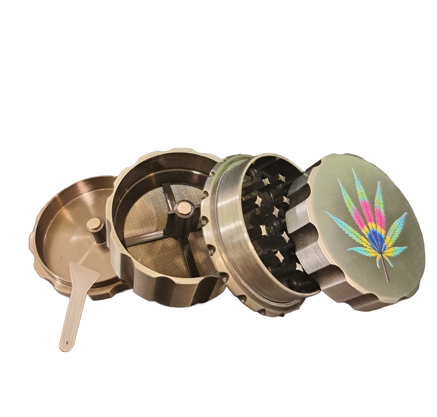 GRINDER 4 PARTI FOGLIA MULTICOLOR IN METALLO