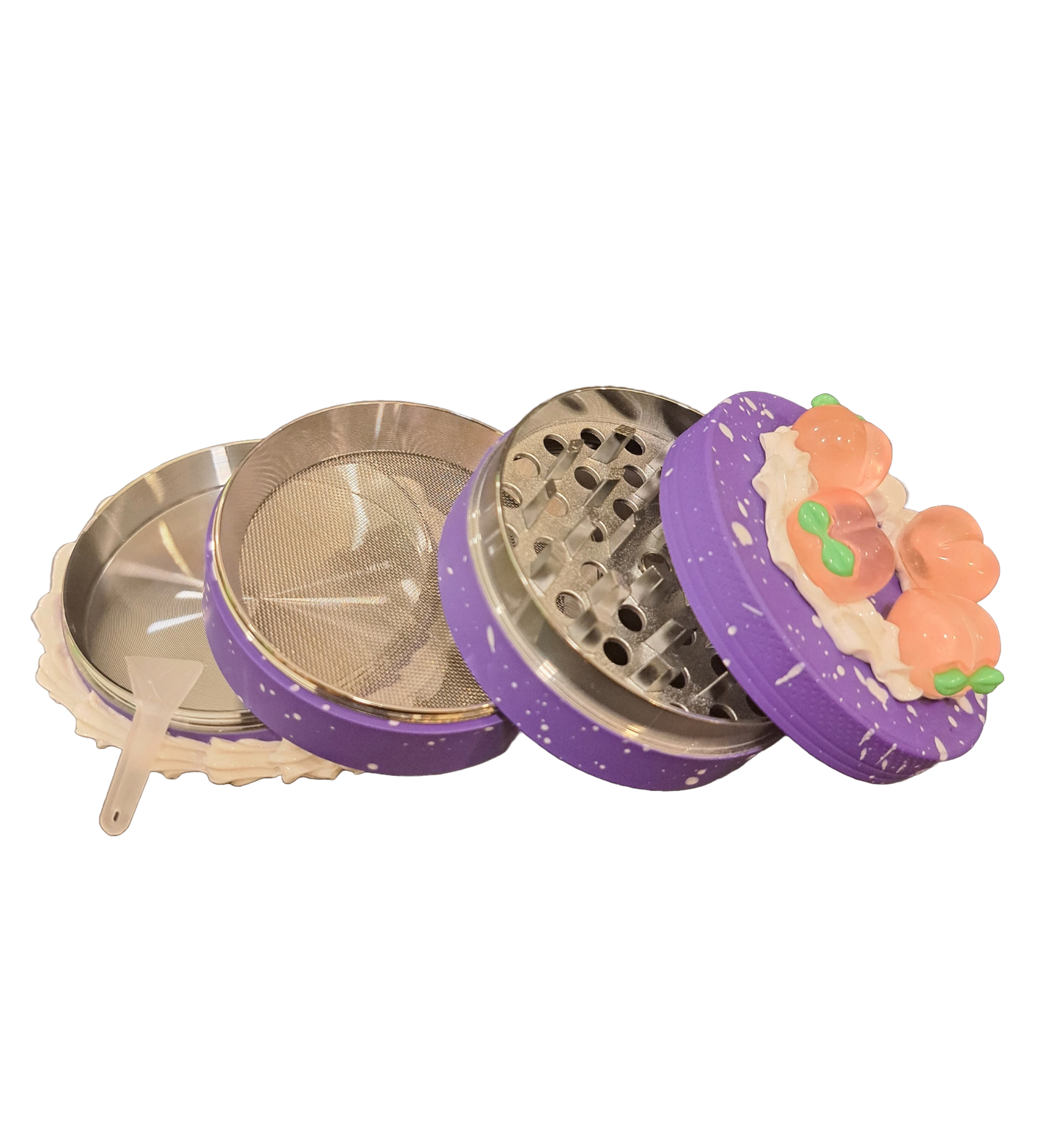 GRINDER 4 PARTI CAKE VIOLA IN METALLO