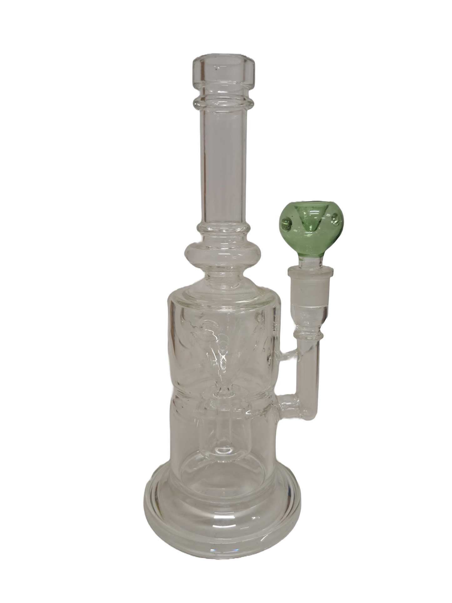 BONG TRASPARENTE CON BRACIERE VERDE IN VETRO