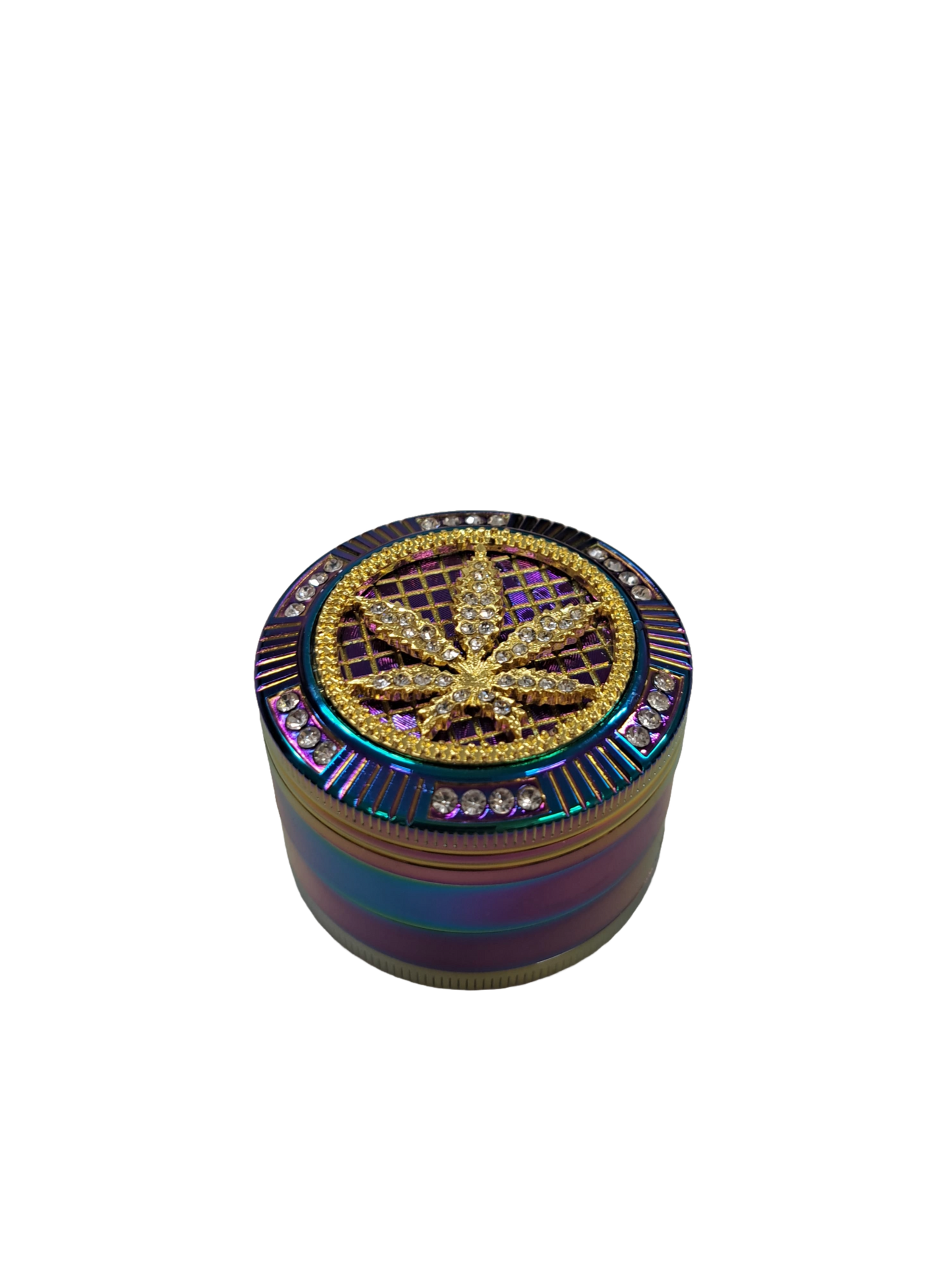 GRINDER 4 PARTI IN METALLO FOGLIA ORO CON BRILLANTINI