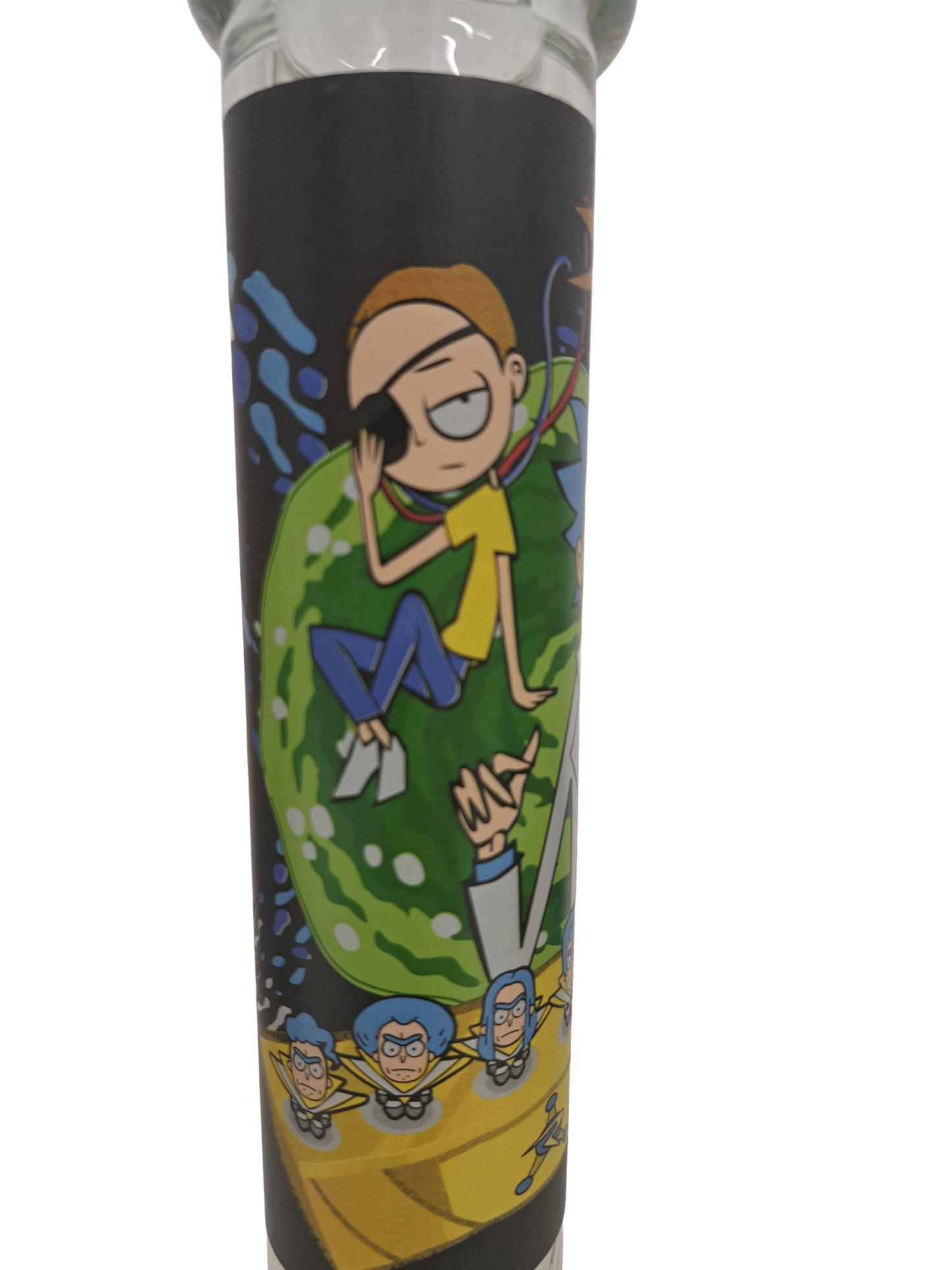 BONG RICK & MORTY SFONDO NERO IN VETRO