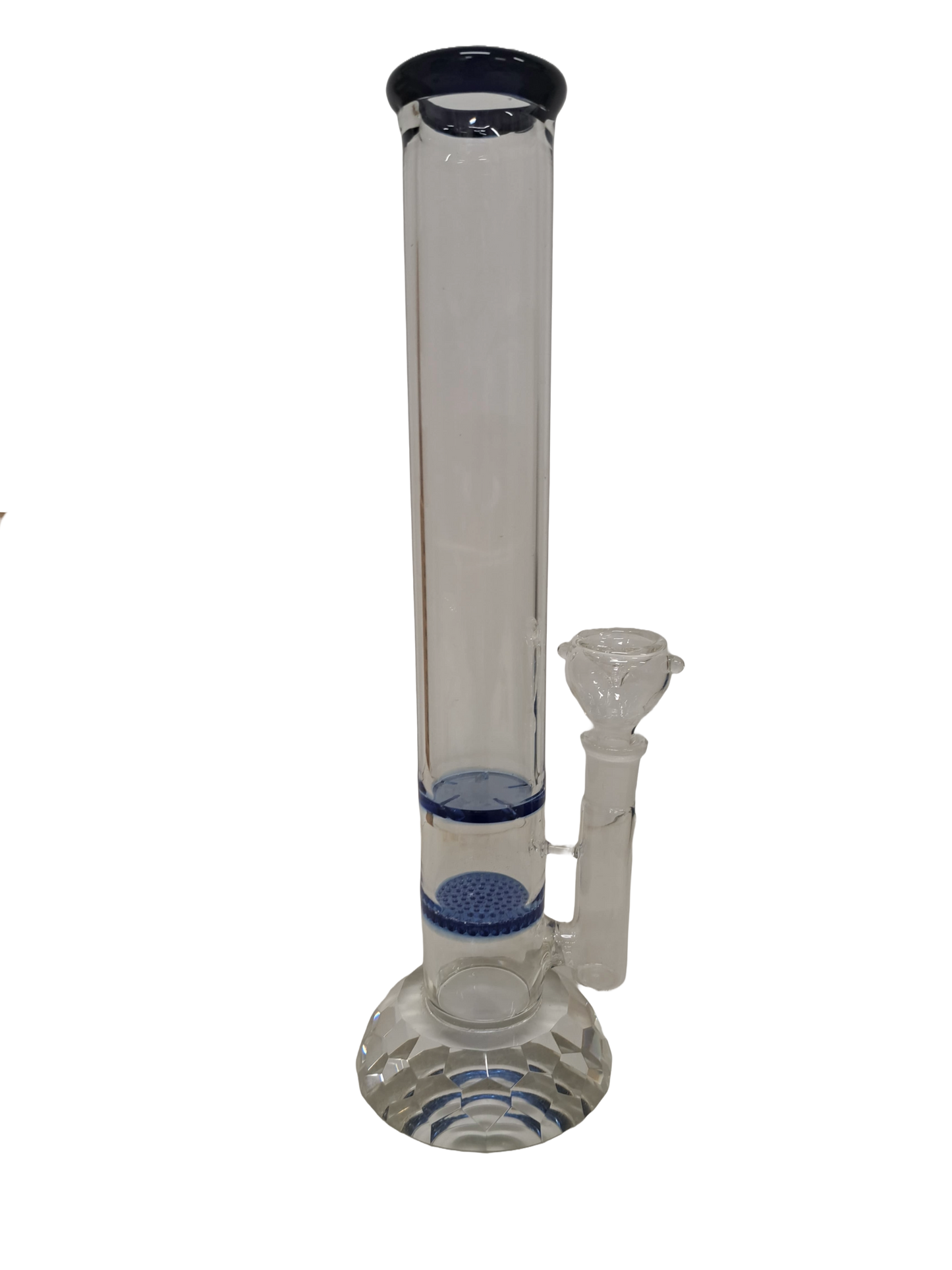 BONG TRASPARENTE E BLU IN VETRO