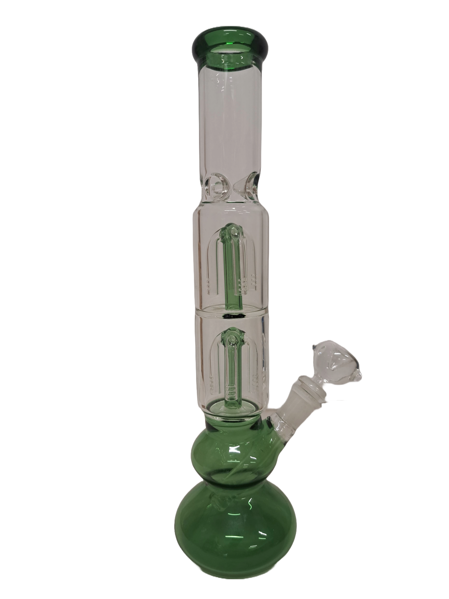 BONG TRASPARENTE E VERDE IN VETRO