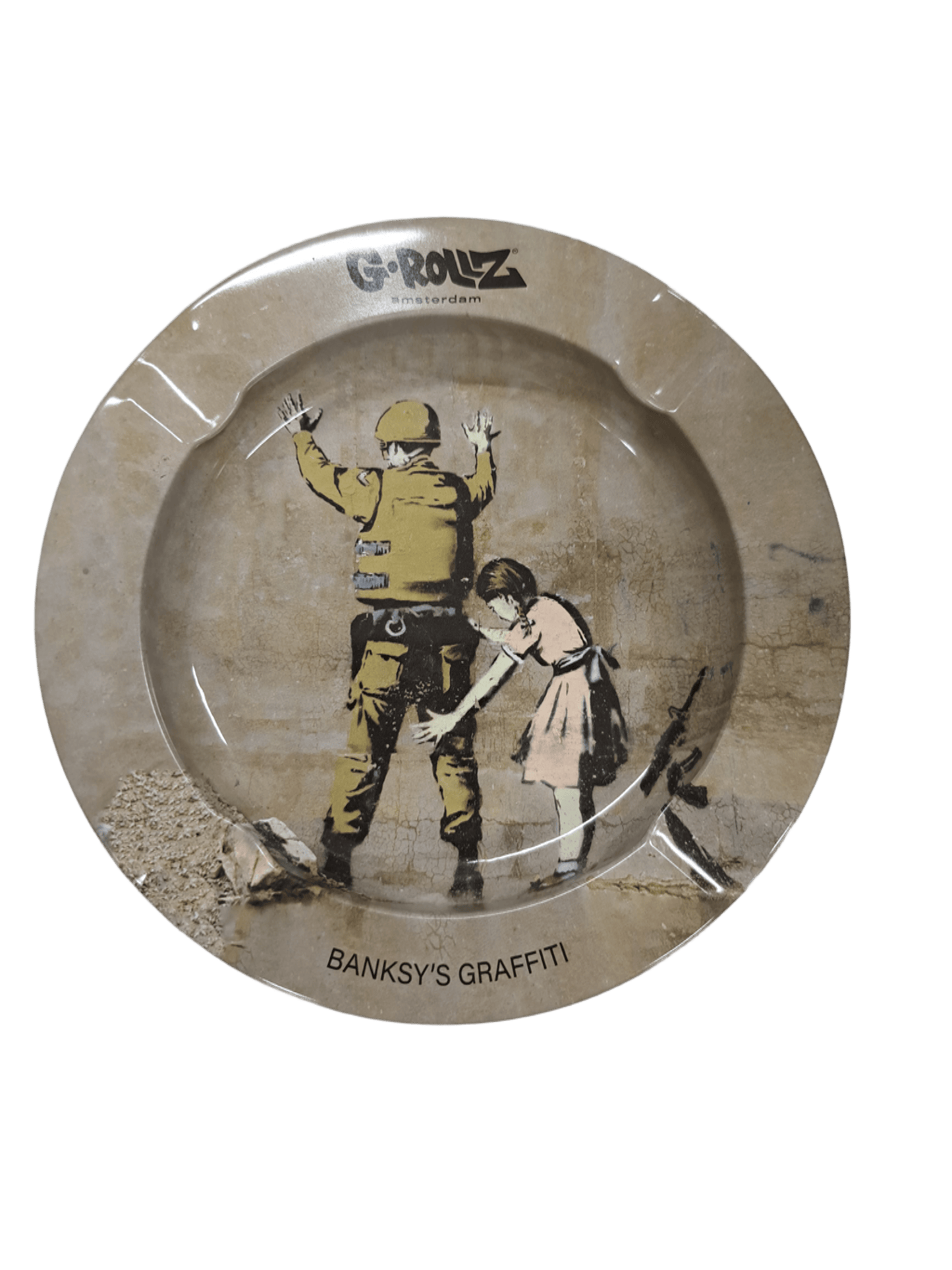 POSACENERE G-ROLLZ BANSKY "GIRL FRISKING SOLDIER" IN METALLO