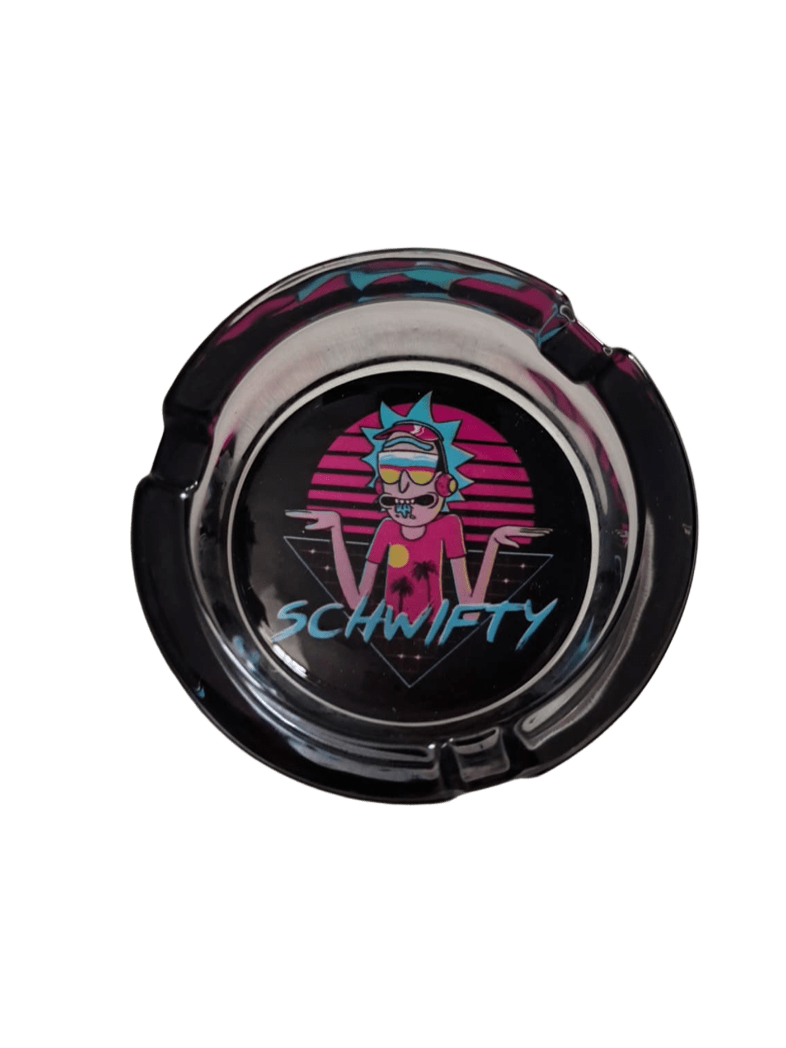 POSACENERE ROTONDO RICK DJ IN VETRO