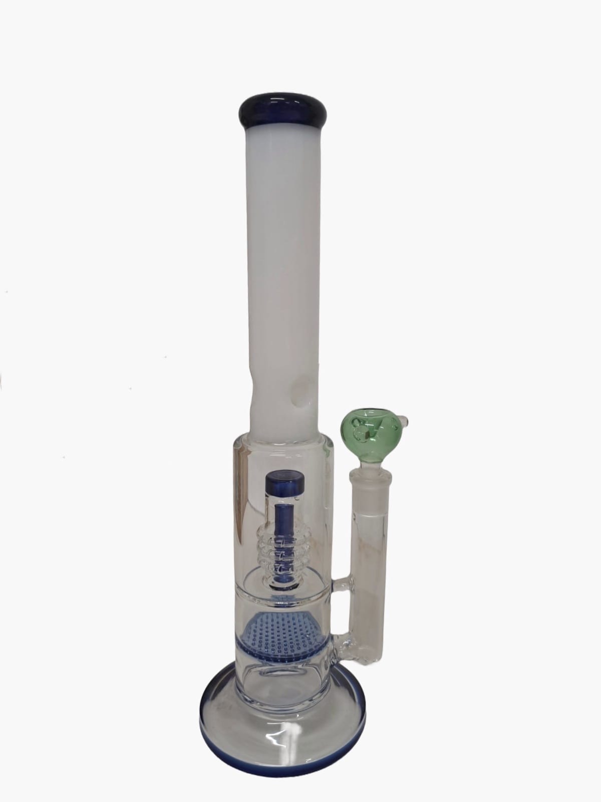 BONG BLU E BIANCO IN VETRO