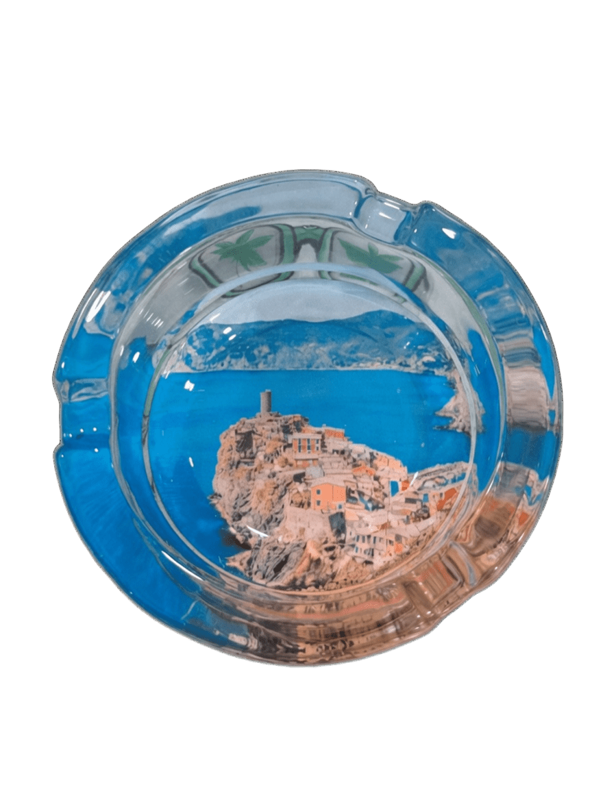 POSACENERE ROTONDO IN VETRO 5 TERRE