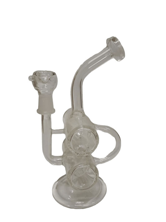 DOUBLE BARREL BONG IN VETRO