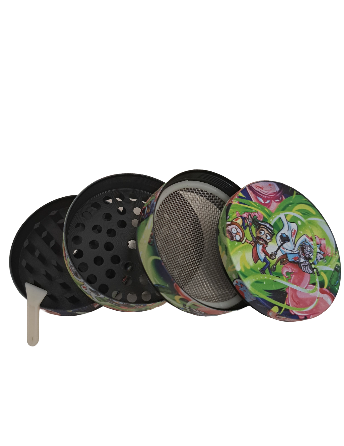 GRINDER RICK AND MORTY BATTAGLIA 4 PARTI IN METALLO