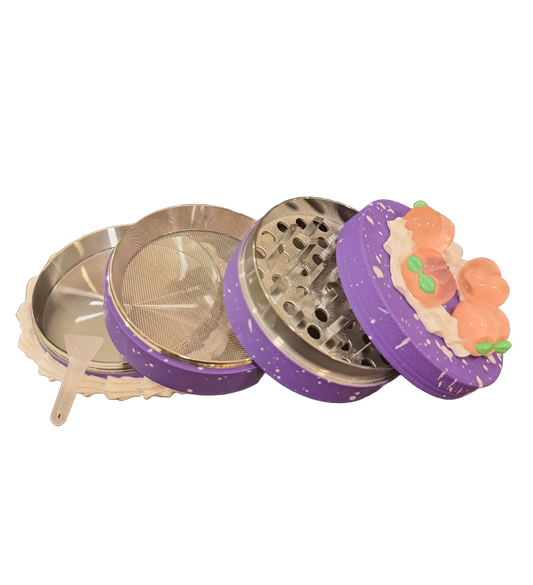 GRINDER 4 PARTI CAKE VIOLA IN METALLO