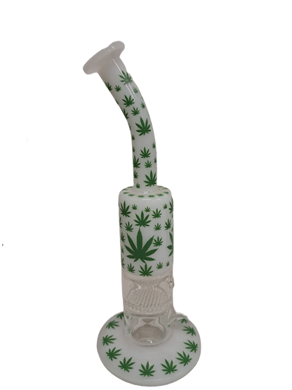 BONG FOGLIE DI CANAPA IN VETRO