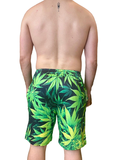 COSTUME MARE UOMO CON FOGLIE VERDI