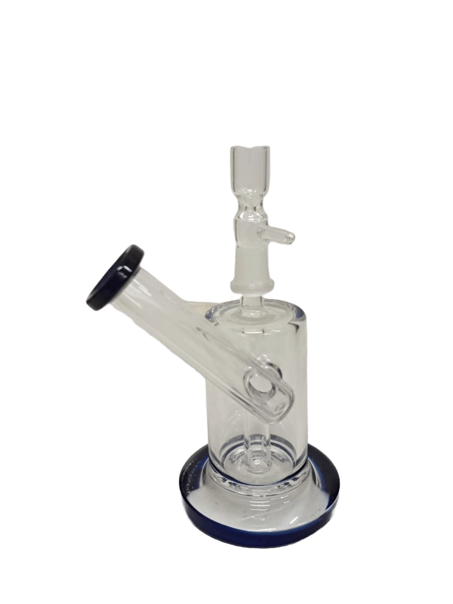 BONG LOW TRANSPARENT AND BLUE IN VETRO