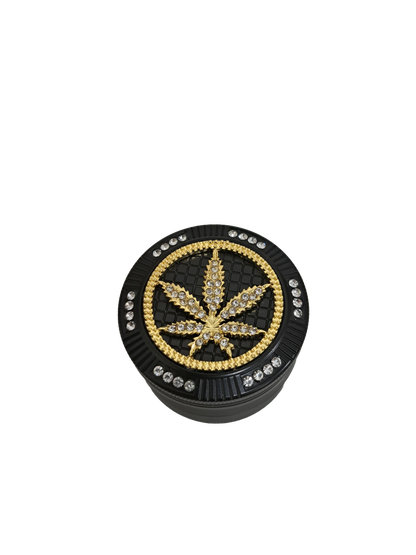 GRINDER 4 PARTI IN METALLO FOGLIA ORO CON BRILLANTINI
