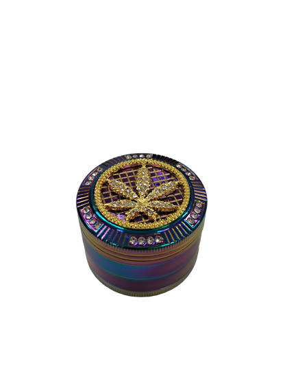GRINDER 4 PARTI IN METALLO FOGLIA ORO CON BRILLANTINI