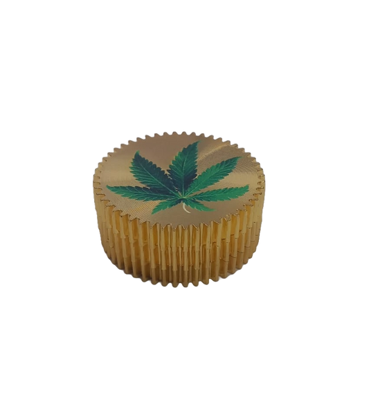 GRINDER 3 PARTI FOGLIA VERDE IN METALLO