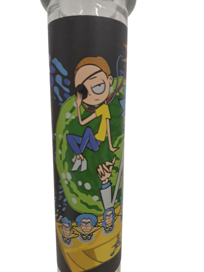 BONG RICK & MORTY SFONDO NERO IN VETRO