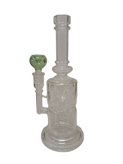 BONG TRASPARENTE CON BRACIERE VERDE IN VETRO