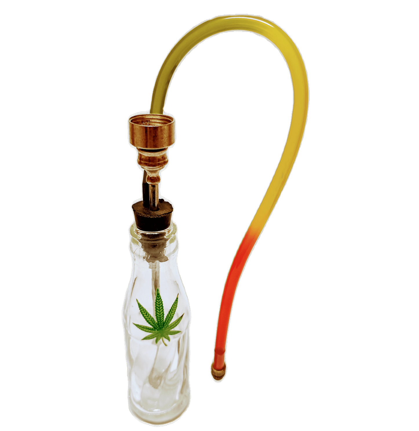 BONG WATERPIPE BOTTLE WITH LEAF