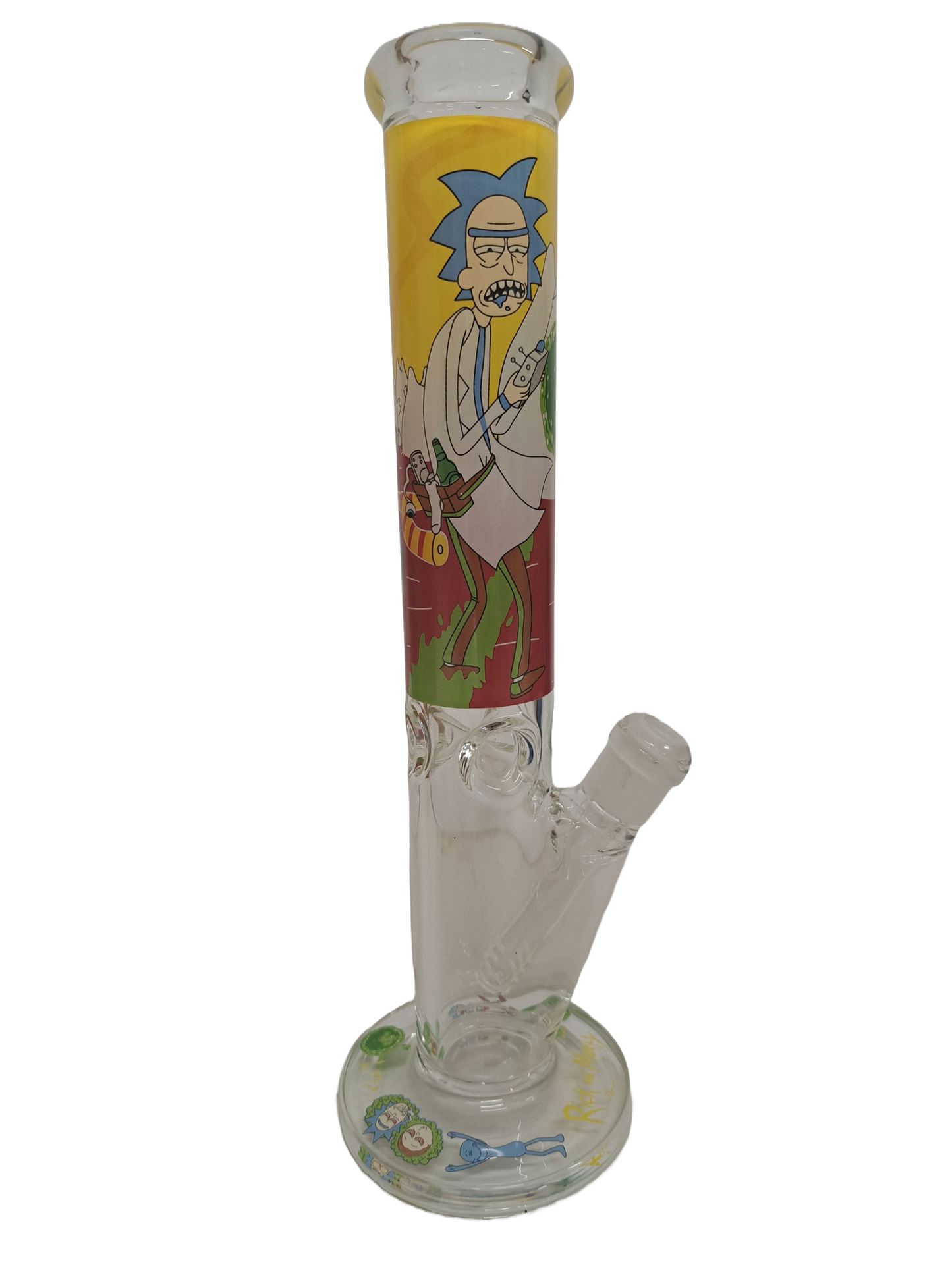 BONG RICK & MORTY SFONDO GIALLO IN VETRO