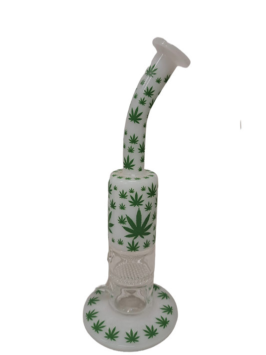 BONG FOGLIE DI CANAPA IN VETRO