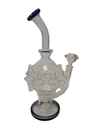 BONG TRASPARENTE E BLU IN VETRO