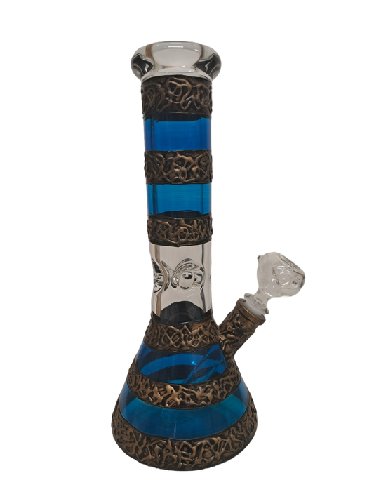 BONG BLU E MARRONE IN VETRO