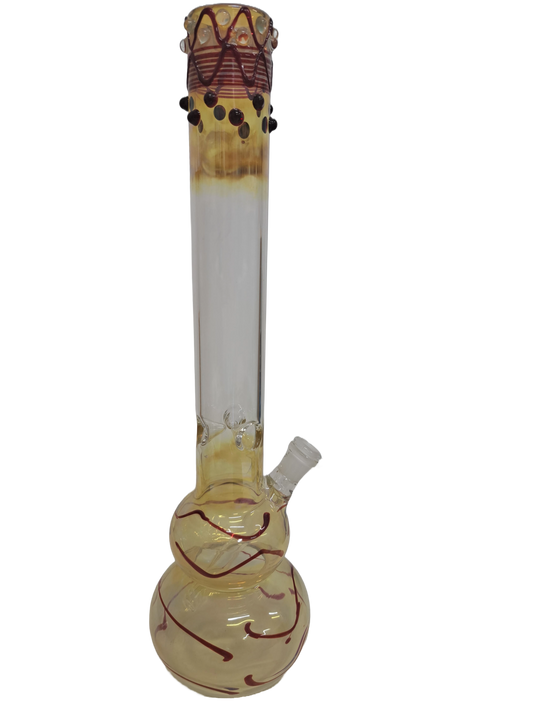 BONG DECORATO GIALLO IN VETRO