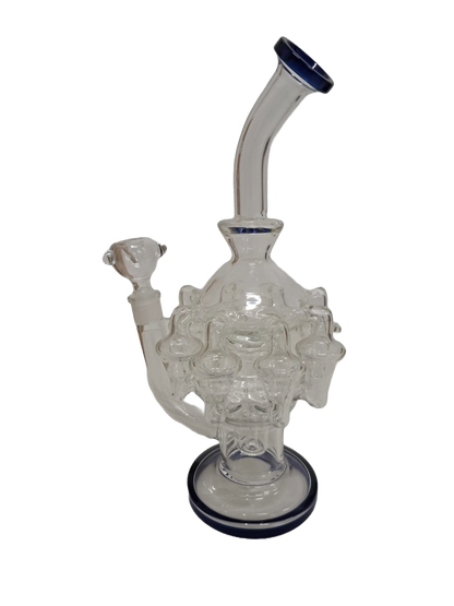 BONG TRASPARENTE E BLU IN VETRO