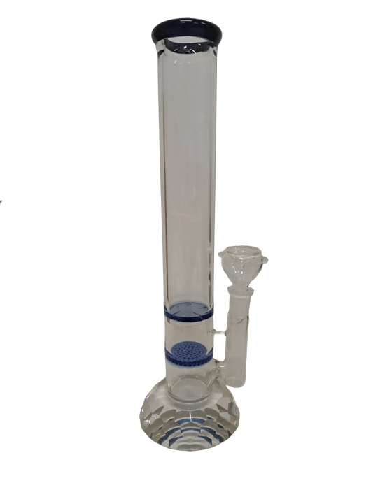 BONG TRASPARENTE E BLU IN VETRO