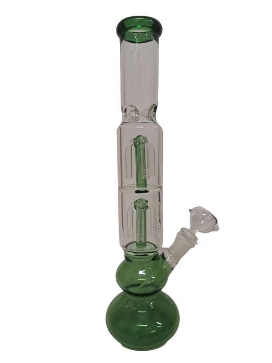 BONG TRASPARENTE E VERDE IN VETRO