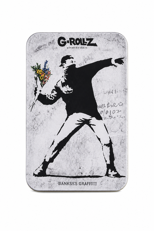 SCATOLA DI METALLO BANKSY  "FLOWER THROWER"