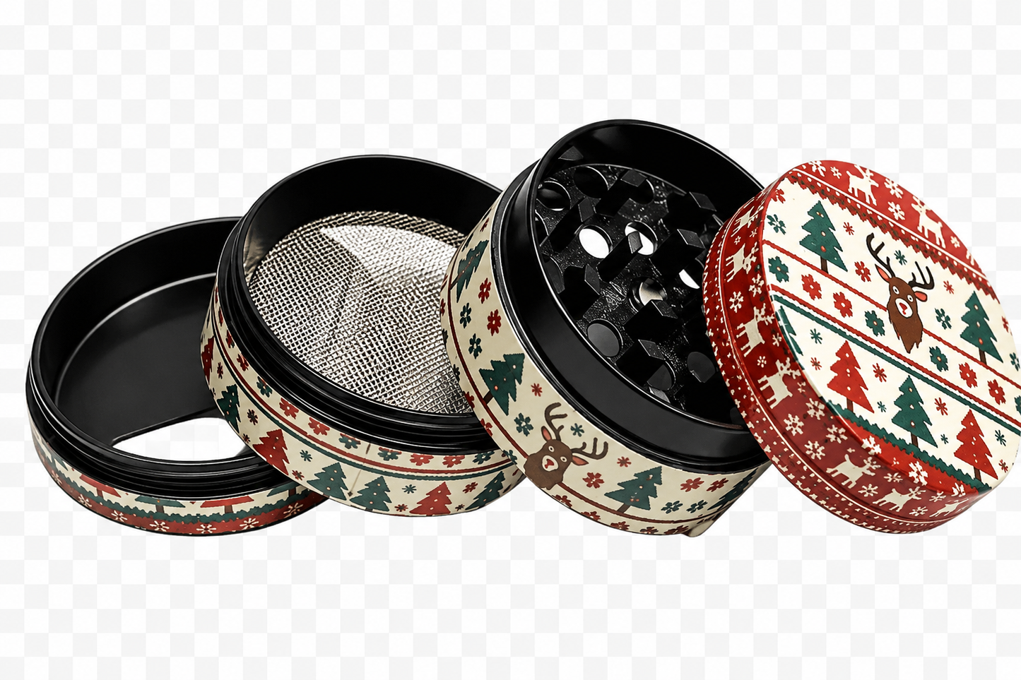 GRINDER IN METALLO 4 PARTI RENNA DI NATALE