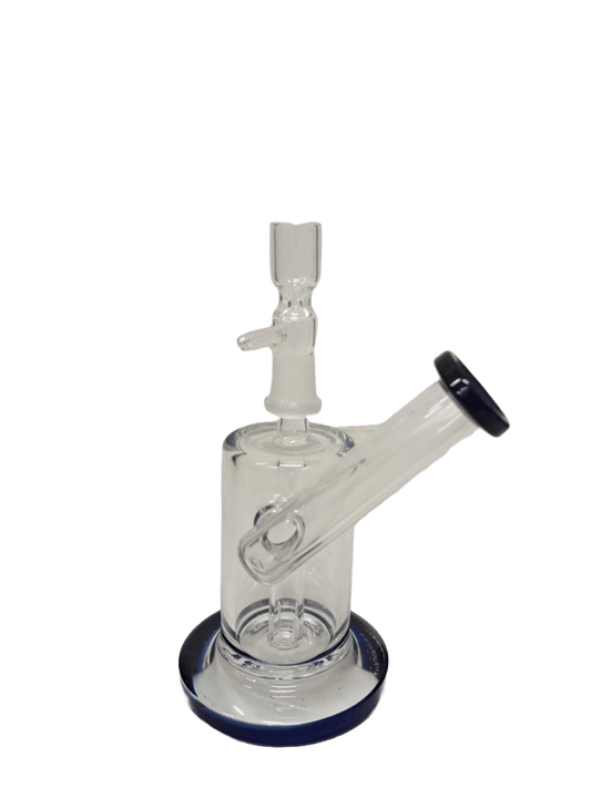 BONG LOW TRANSPARENT AND BLUE IN VETRO