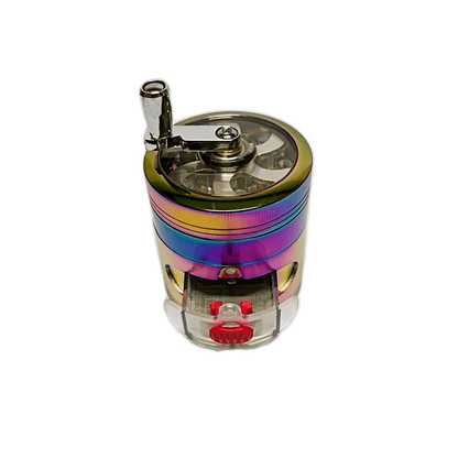 GRINDER ARCOBALENO 4 PARTI CON CASSETTO E MANOVELLA IN LEGA DI ALLUMINIO