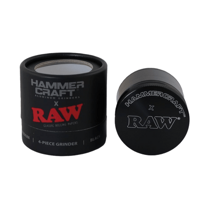 GRINDER RAW HAMMER CRAFT MEDIUM NERO 4 PARTI 55 mm. IN ALLUMINIO