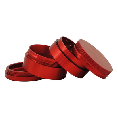 GRINDER RAW HAMMER CRAFT ROSSO LARGE 4 PARTI 60mm IN ALLUMINIO