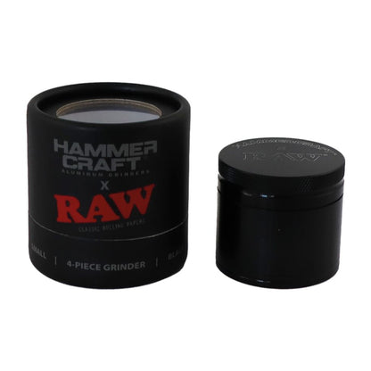 GRINDER RAW HAMMER CRAFT SMALL NERO 4 PARTI 50 mm. IN ALLUMINIO