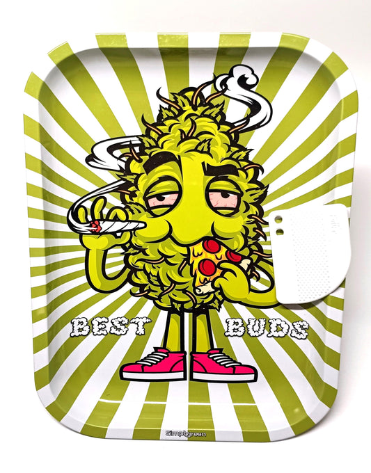 MISTIERA MEDIA BEST BUDS GREEN WITH PIZZA CON GRINDER CARD MAGNETICA