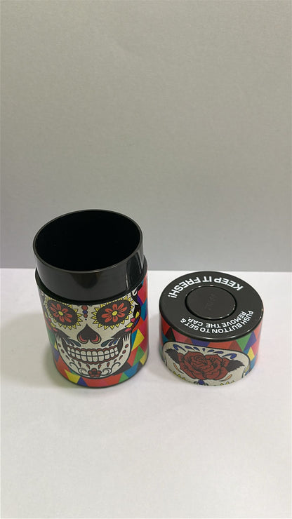 CONTENITORE ERMETICO CON TESCHIO COLORATO