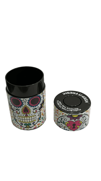 CONTENITORE ERMETICO CON TESCHIO COLORATO