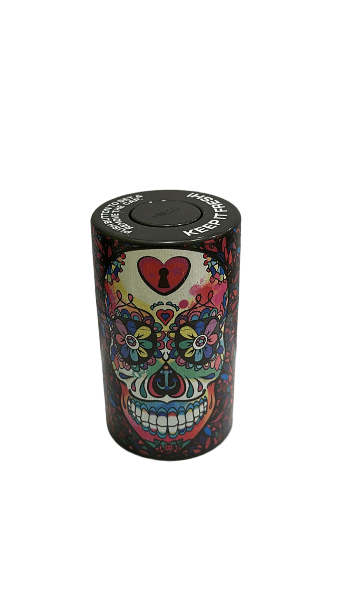 CONTENITORE ERMETICO CON TESCHIO COLORATO