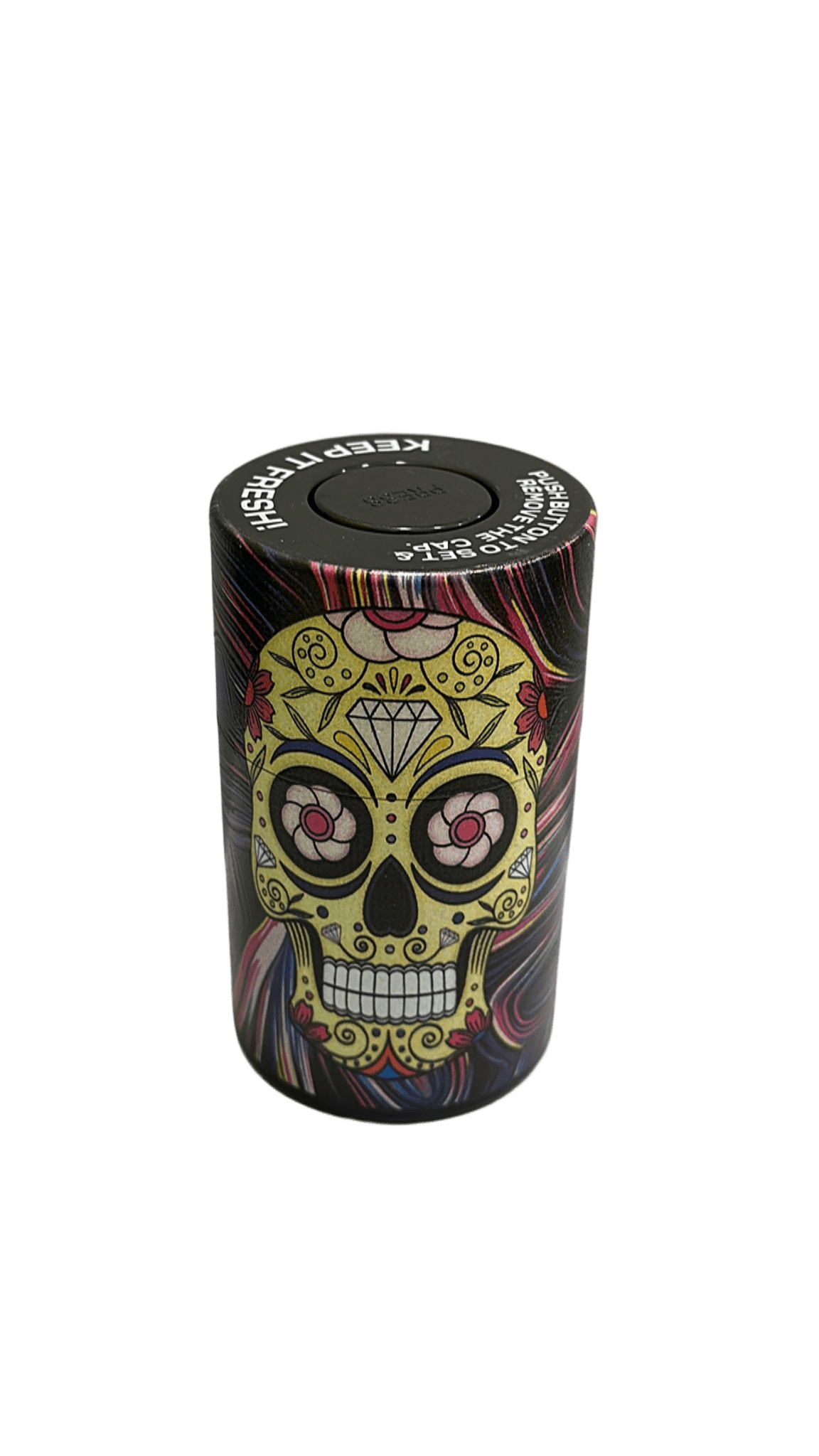 CONTENITORE ERMETICO CON TESCHIO COLORATO