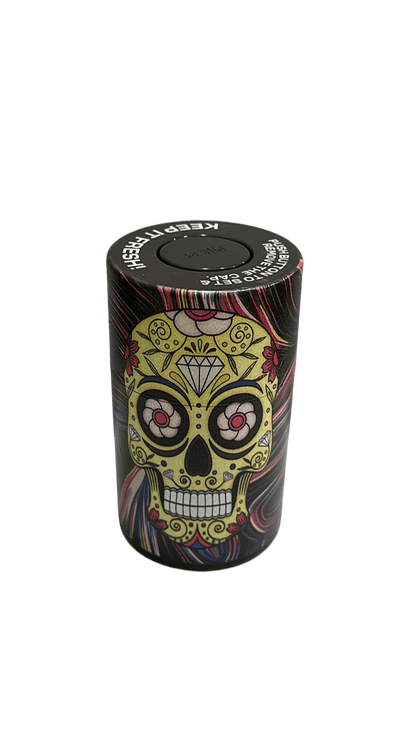 CONTENITORE ERMETICO CON TESCHIO COLORATO