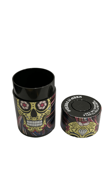 CONTENITORE ERMETICO CON TESCHIO COLORATO