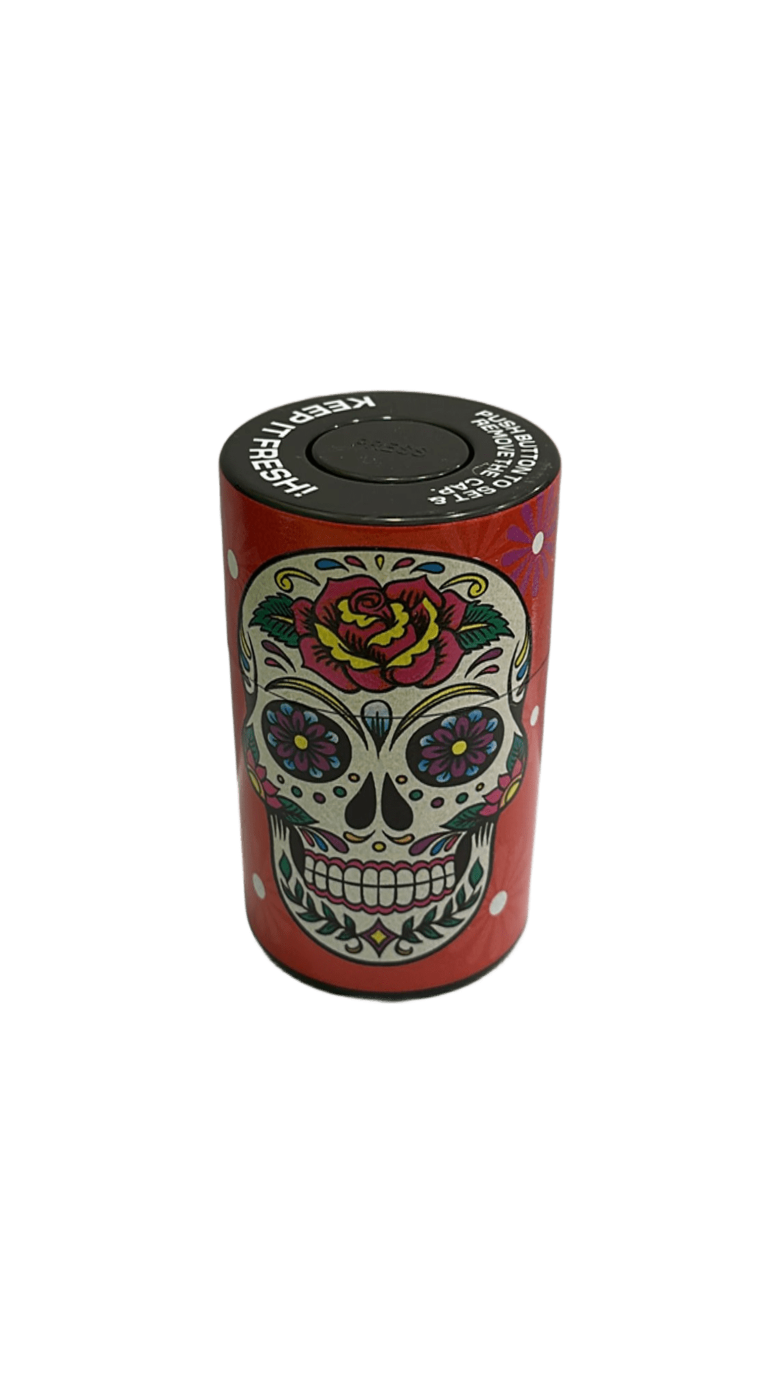 CONTENITORE ERMETICO CON TESCHIO COLORATO