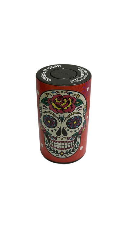 CONTENITORE ERMETICO CON TESCHIO COLORATO