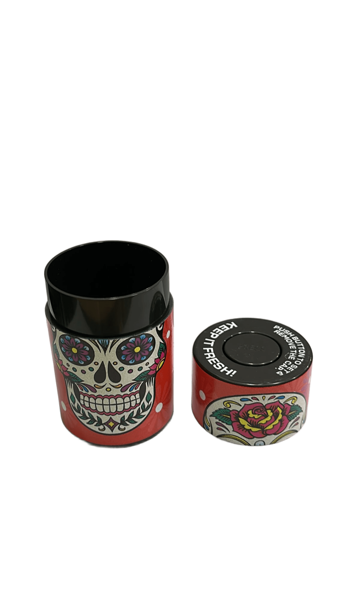 CONTENITORE ERMETICO CON TESCHIO COLORATO